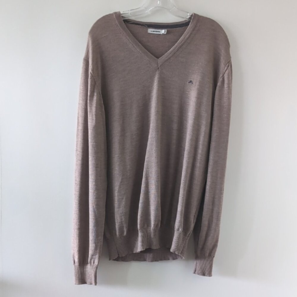 J.Lindeberg 100% Merino Wool V-Neck Sweater Size XL